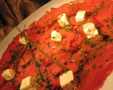 CARPACCIO DE BOEUF A LA FETA